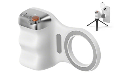 Phone Camera Grip with Selfie Light and Tripod for Photography TikTok-White