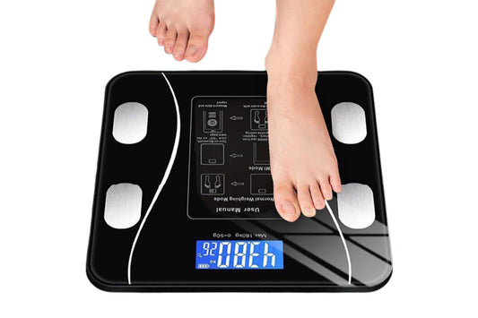 Smart Digital Bathroom Body Fat Scale 180KG Bluetooth Scales Weight for BMI Water-Black