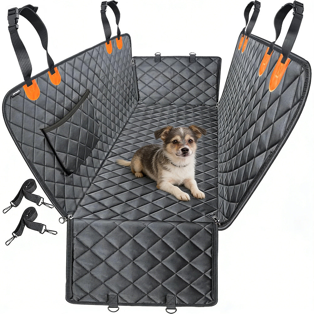 Pet Car Seat Cover Back Seat Hammock Protector for Dogs Travel-Orange