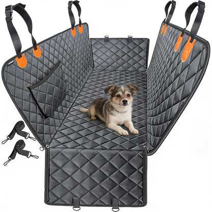 Pet Car Seat Cover Back Seat Hammock Protector for Dogs Travel-Orange