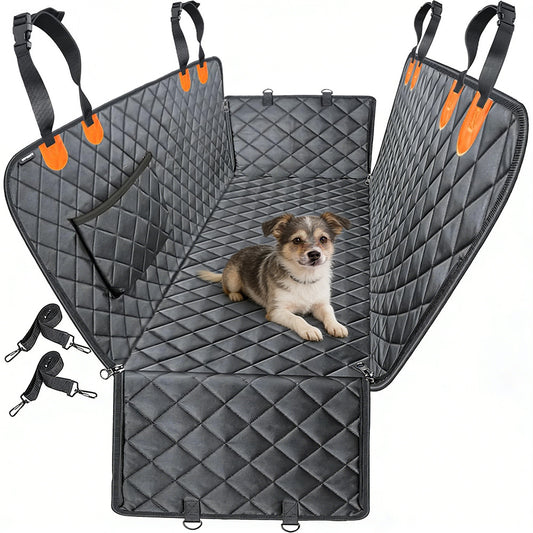 Pet Car Seat Cover Back Seat Hammock Protector for Dogs Travel-Orange