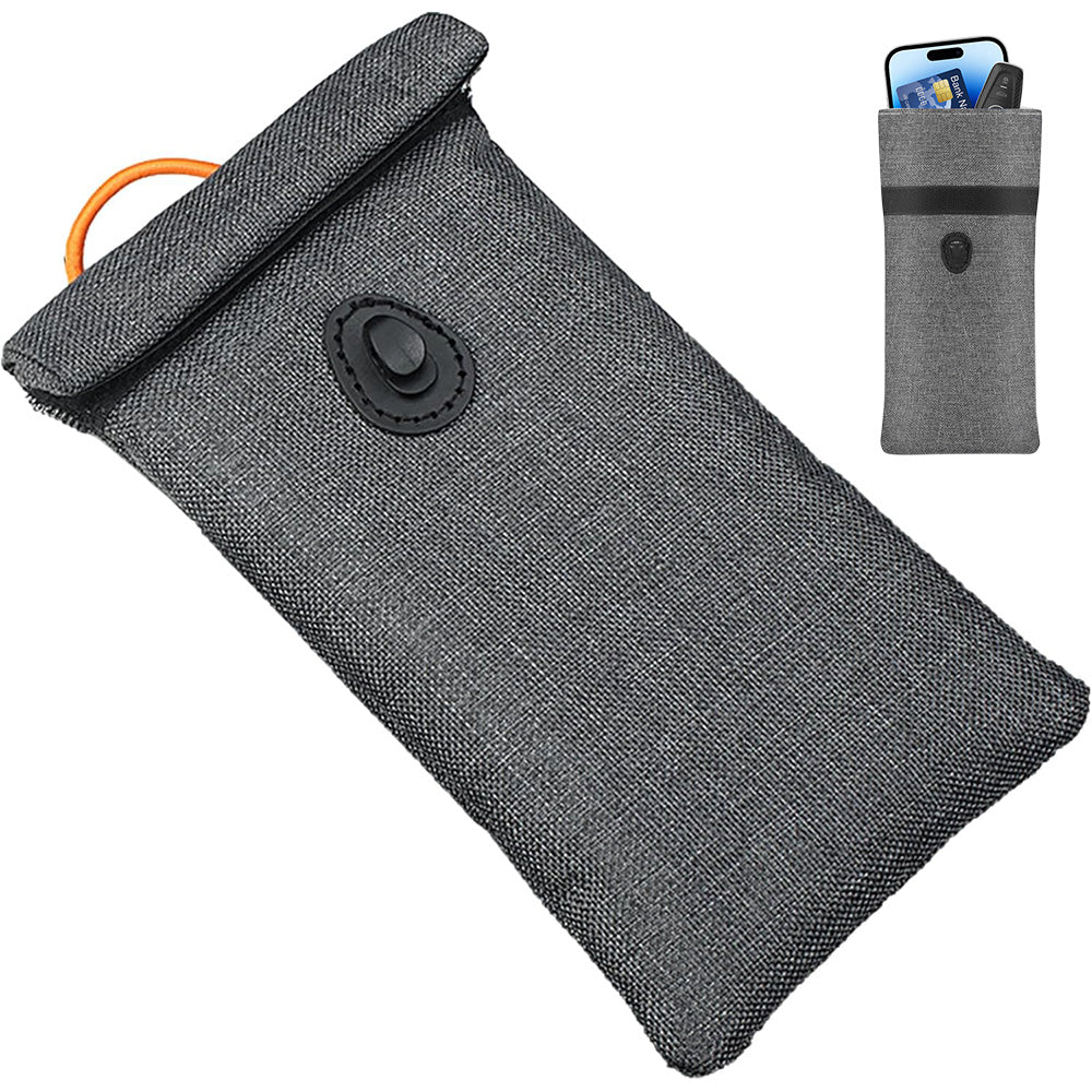 Faraday Phone Pouch RFID Signal Blocking Key Pouch Wallet Case For Privacy Protection-Grey
