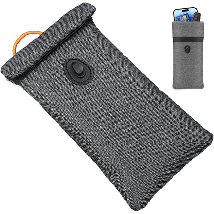 Faraday Phone Pouch RFID Signal Blocking Key Pouch Wallet Case For Privacy Protection-Grey