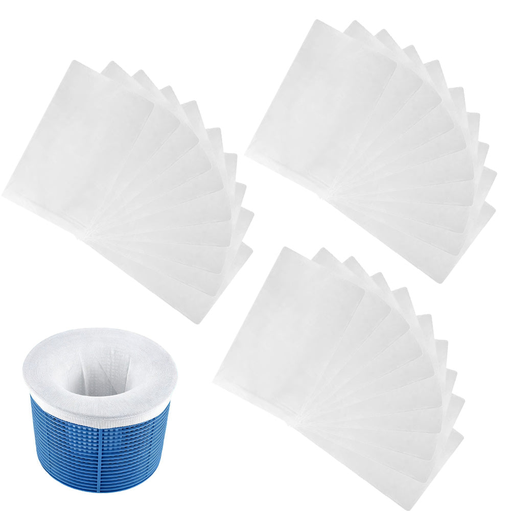 30 Piece 22cm Stretch Fine Mesh Pool Skimmer Filter Socks Reusable
