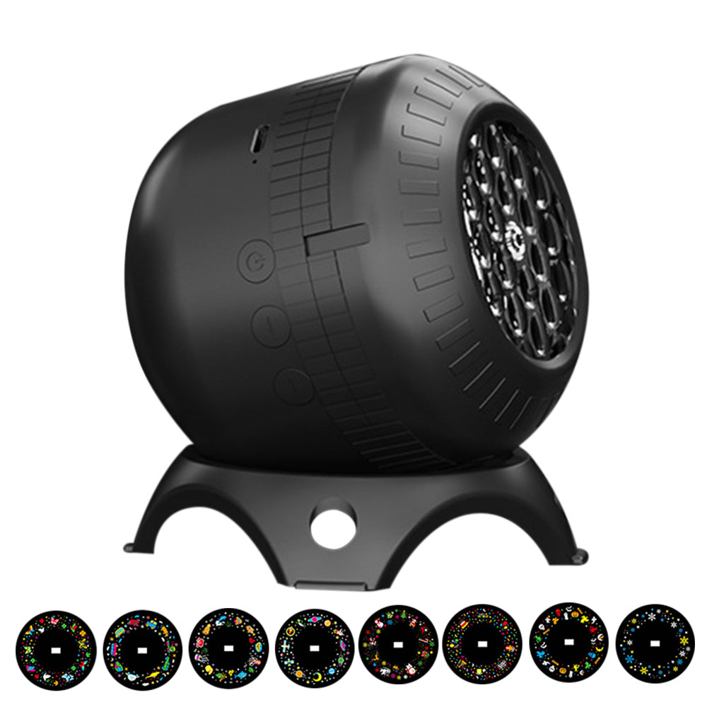 Christmas Projector Lights with 8 Pattern Festival Decoration Projector for Bedroom Living Room Car - Black