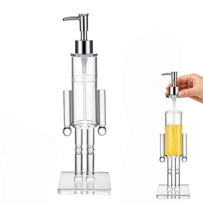 Christmas Nutcracker Soap Dispenser Clear Pump Bottle