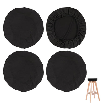4 Piece Stretch Removable Dining Chair Seat Cushion Slipcovers - Black