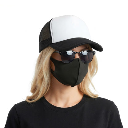 Adjustable Baseball Cap with Breathable Mesh Trucker Hat - Black