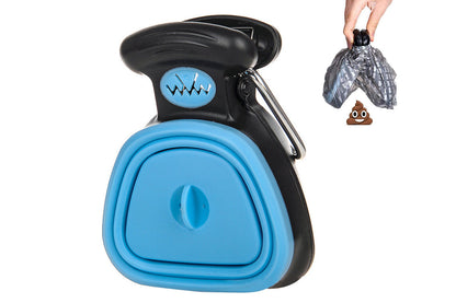 Handheld Pet Pooper Scooper Easy Pickup Cleaner Foldable Pet Poop Grabber -Blue