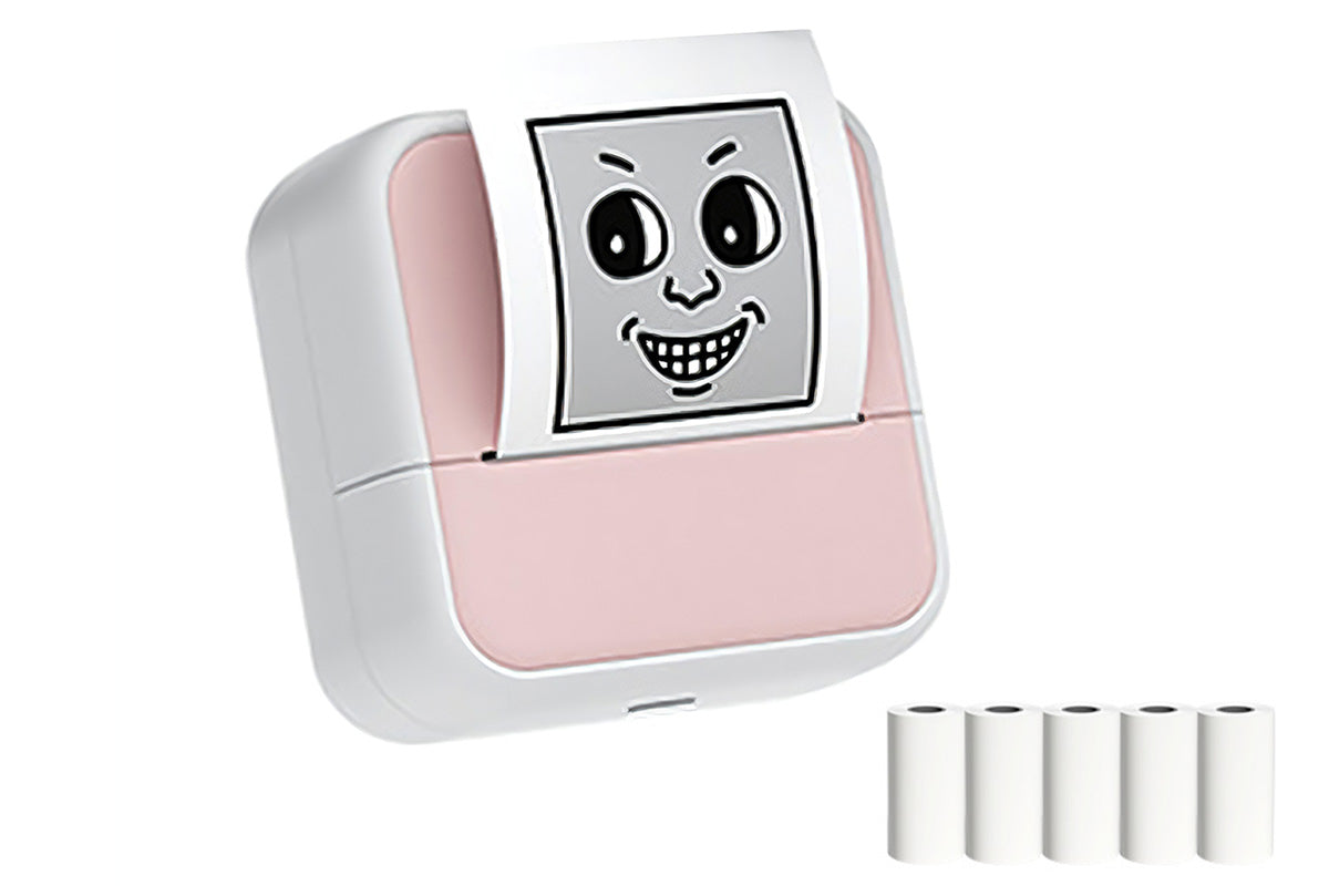 Mini Sticker Printer Portable Bluetooth Thermal Printer for Photo Notes-Pink