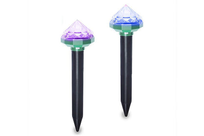 2Pcs Mole Repellent Solar Powered with Auto LED Lights for Mice Snakes Moles