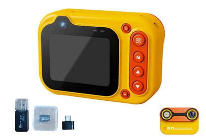 Swimming Camera Kids Digital Underwater Dual-Screen Camera for Swimming Sports Shoots-Yellow Color
