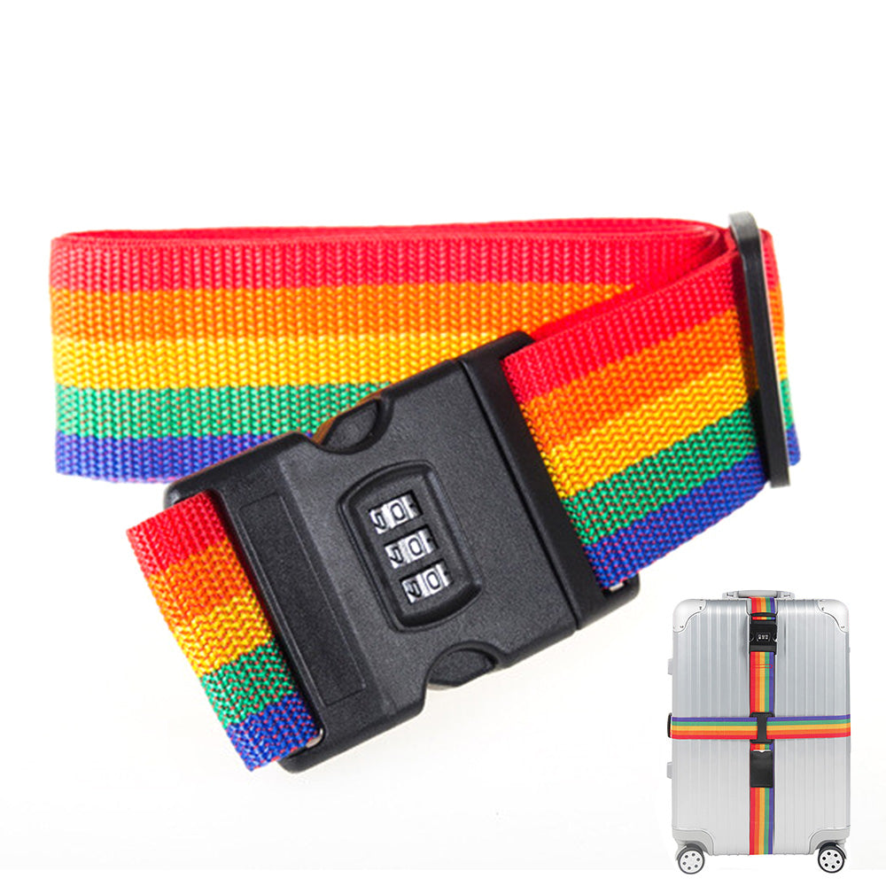 200cm Cross Packing Luggage Strap with Combination Lock - Mixed Color