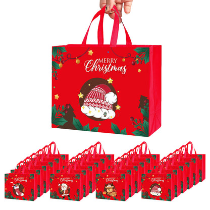 24 Pack Christmas and Halloween Handled Gift Shopping Bags - Red