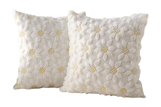 2Pcs Spring Summer Pillow Covers Floral  Farmhouse Home Decor for Sofa Couch Bed -Sunflowers
