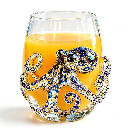 Handcrafted Marine Animal Glass Cup for Bar Home-Octopus