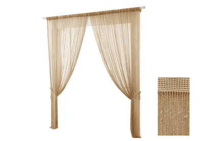 Shimmer Tassel String Door and Window Divider Curtain - Champagne