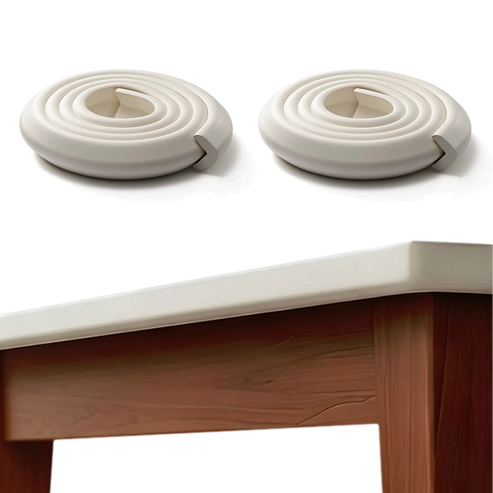 2 Piece L Shaped NBR Foam Table Edge Guards - White