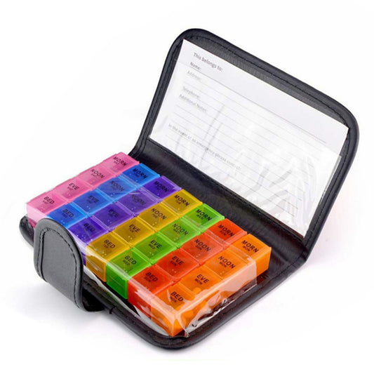Weekly Pill Organizer Individual Medicine Containers for Vitamins Supplements-Colorful