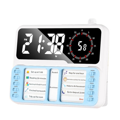Visual Countdown Timer Clock Task Board and Pen Holder - Blue