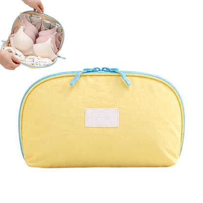 3-in-1 Clam-Shaped Underwear Bra Panty and Sock Travel Storage Bag - Yellow