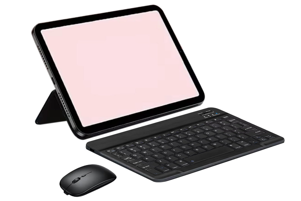 Ultra Slim Portable Wireless Bluetooth Keyboard Mouse Combo for Tablet Laptop -Black
