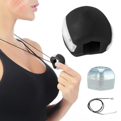 Jaw Line Exercise Fitness Ball Trainer Muscle Neck Face Exerciser Toning Device-Black
