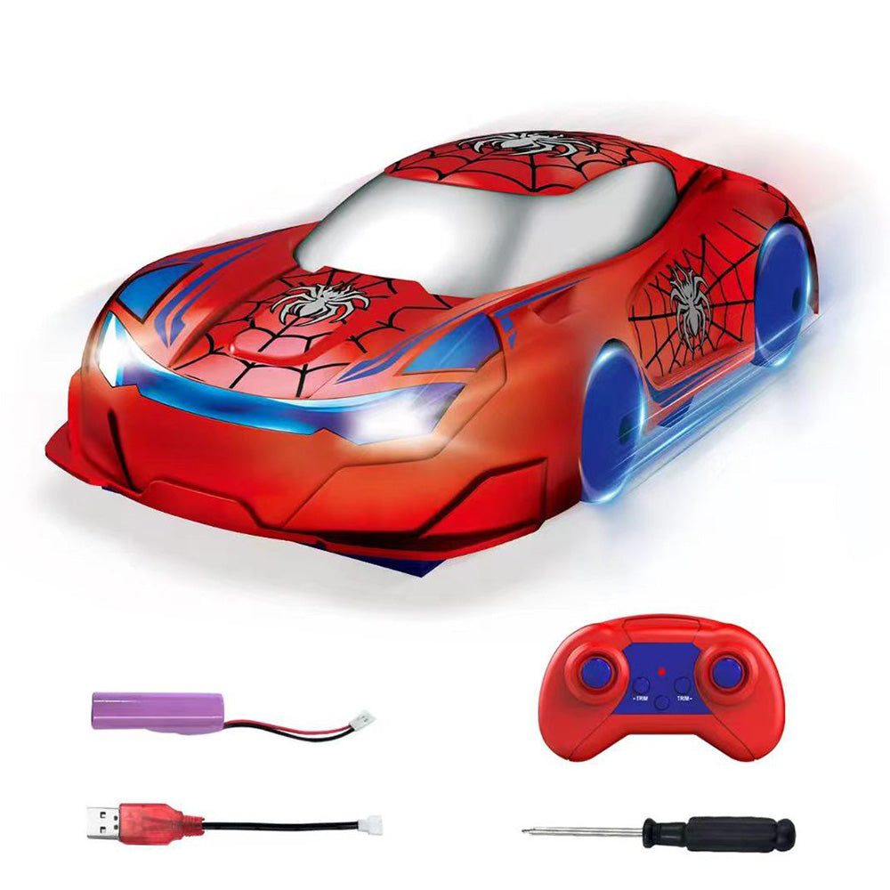 2.4G Dual-Sided Wall Climbing Remote Control Stunt Car with LED Lights - Blue