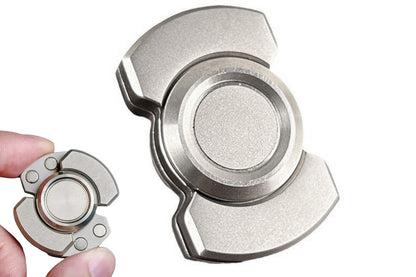 3-in-1 Fidget Spinner Slider and Clicker Stress Relief Toy for Little Ones and Adults-Silver
