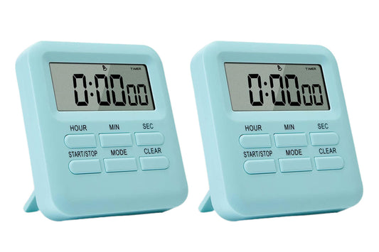 Digital Kitchen Timer LCD Display Cooking Timer with Loud Alarm -Acid Blue