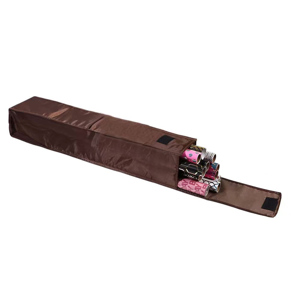 Wrapping Paper Storage Bag with Pocket for 9 Christmas Gift Wrap Rolls - Coffee