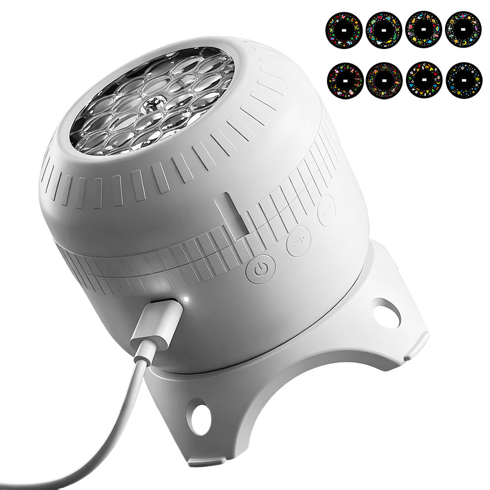 Christmas Projector Lights with 8 Pattern Festival Decoration Projector for Bedroom Living Room Car - White