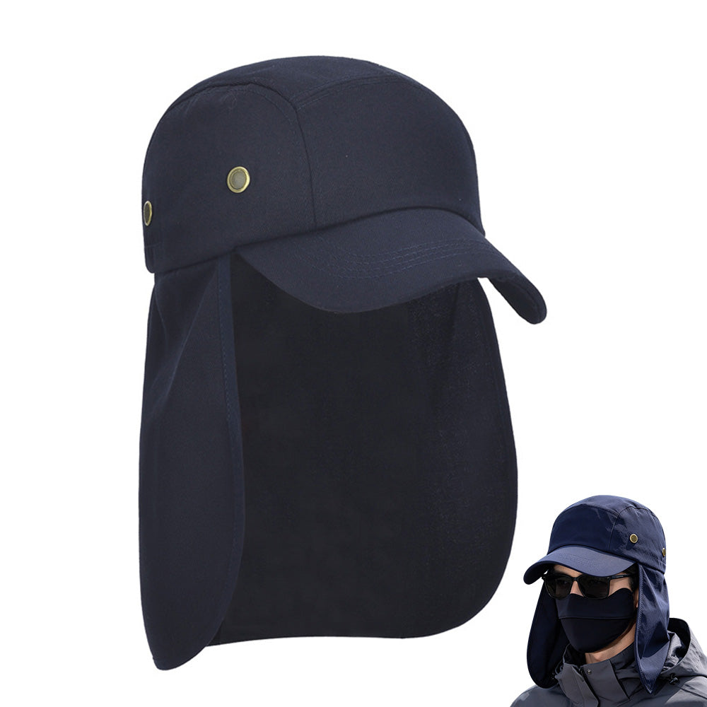 Summer Sun Hat Baseball Cap with Wide Brim and Extended Visor - Blue