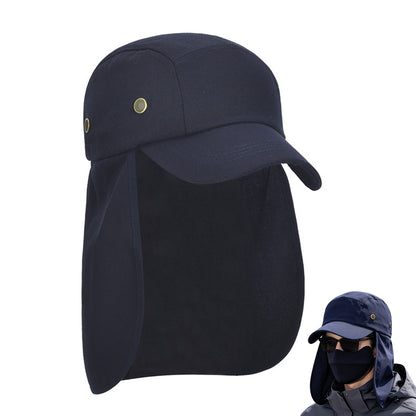 Summer Sun Hat Baseball Cap with Wide Brim and Extended Visor - Blue