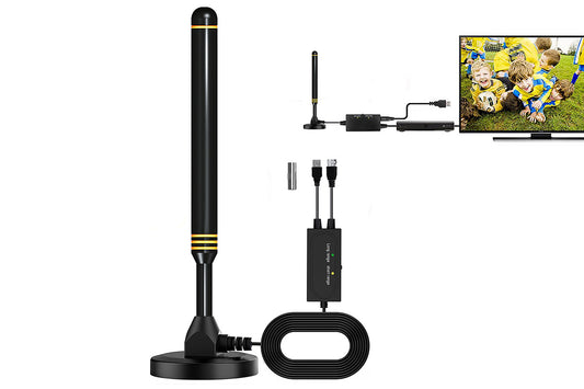 2Pcs Digital TV Antenna Long Range HD TV Antenna HDTV Amplifier Signal Booster