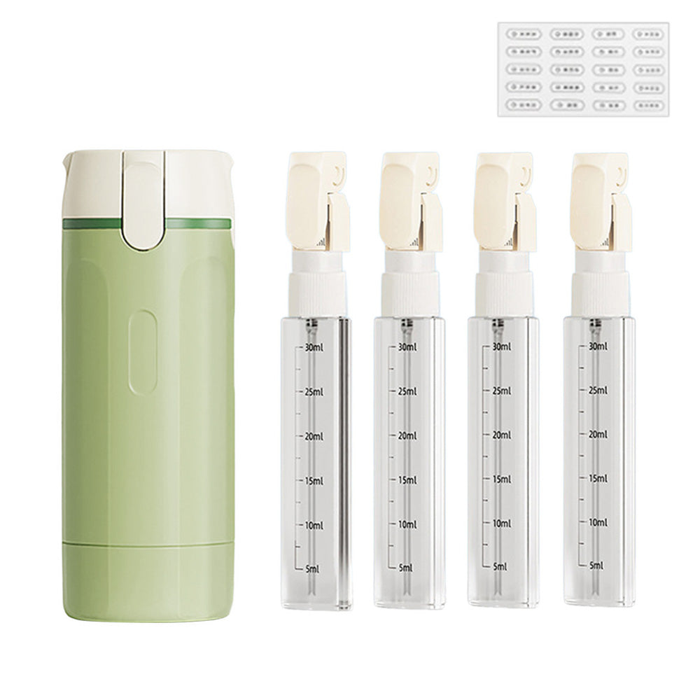 4 in 1 Travel Dispenser with 30ml Travel Bottles Travel Bottles for Shampoo Lotion-Green