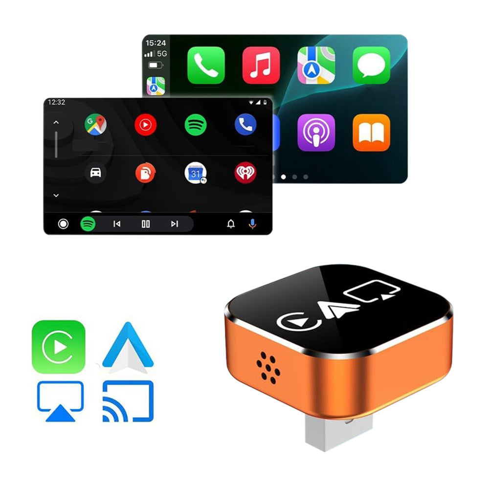 4 in 1 Screen Mirroring Wireless CarPlay Adapter for Android Auto - Orange