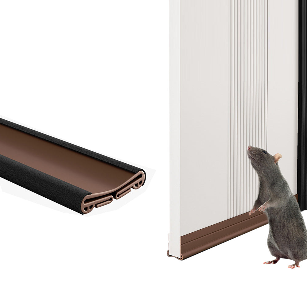 93cm Door Bottom Seal Strip Sound Reducing Felt Light Blocking - Brown