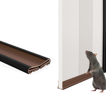 93cm Door Bottom Seal Strip Sound Reducing Felt Light Blocking - Brown