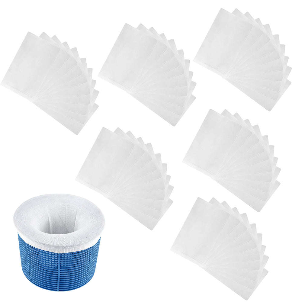 60 Piece 22cm Stretch Fine Mesh Pool Skimmer Filter Socks Reusable