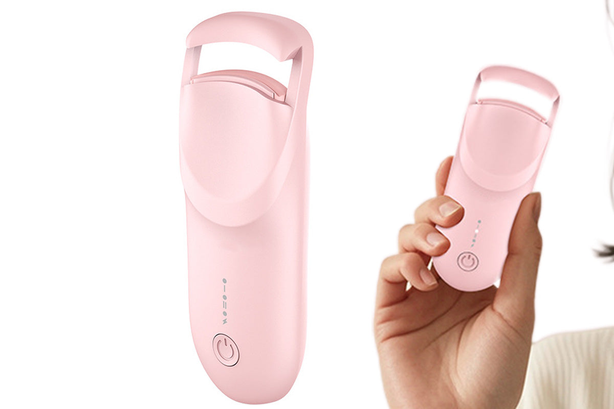 Heated Eyelash Curler Portable Electric Lash Curler Natural Curls-Pink