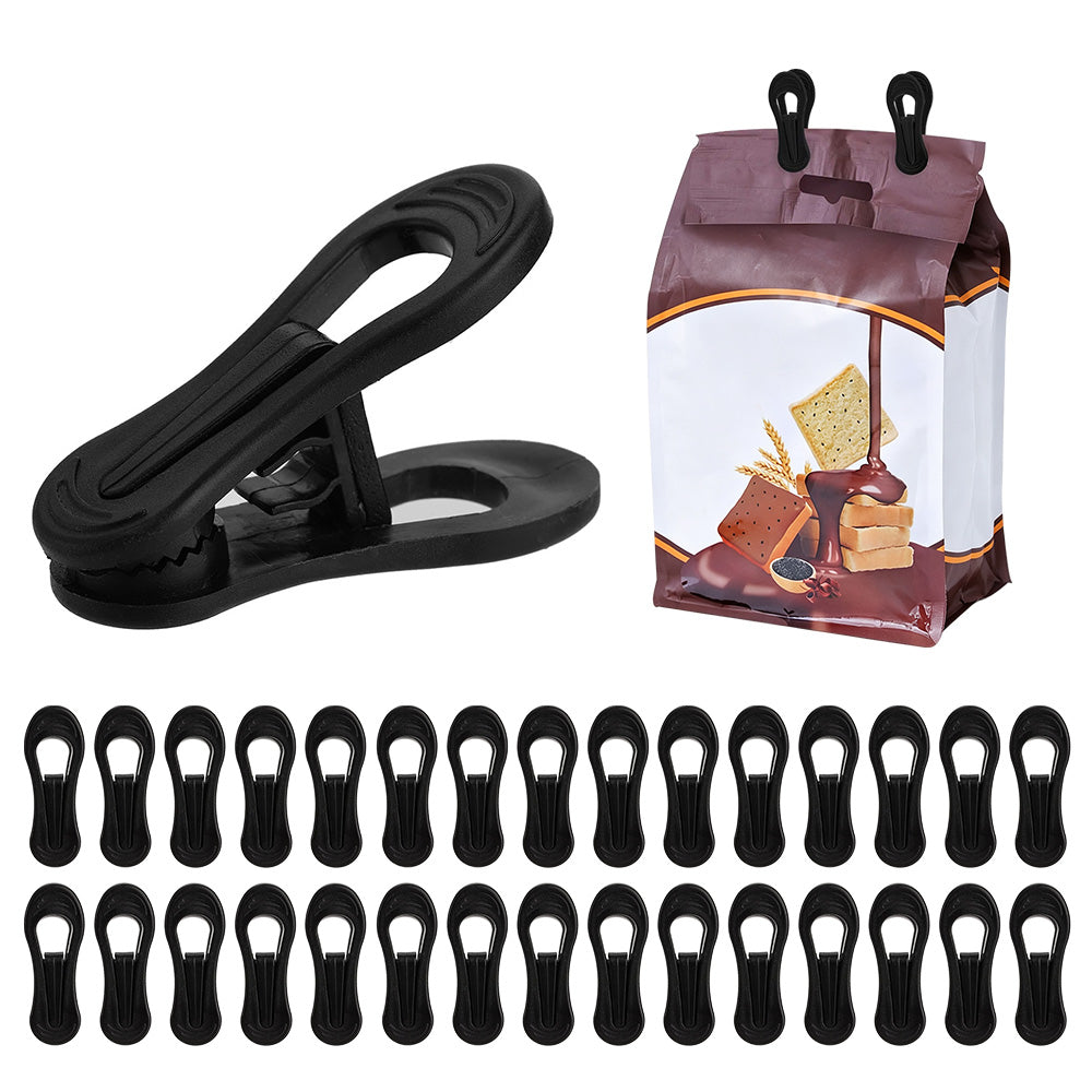 30 Pack Anti Slip Clips for Garments Socks Snacks Hanger Clips - Black