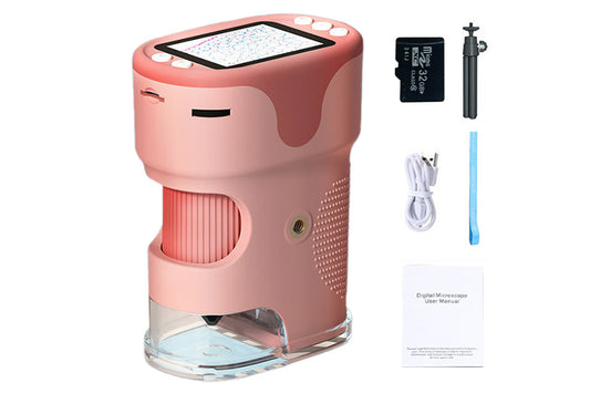 1000X Digital Pocket Microscope Rechargeable Handheld Portable Microscopes For Kids-Pink