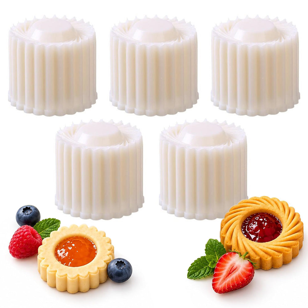 5 Piece 2 Piece 2-in-1 Double-Sided Sunflower Cookie Stamp Pastry Mold