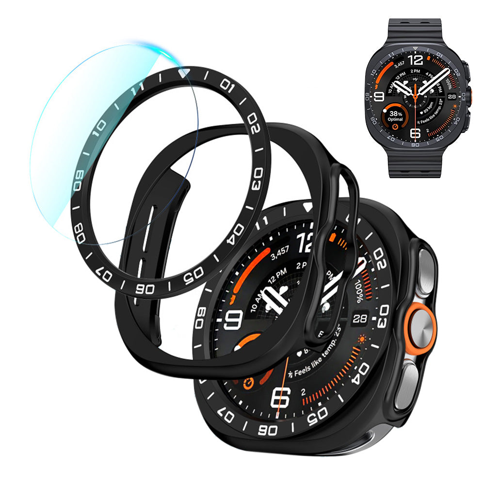 3 in 1 Screen Protector for Samsung Galaxy Watch Ultra 2 47mm - Black