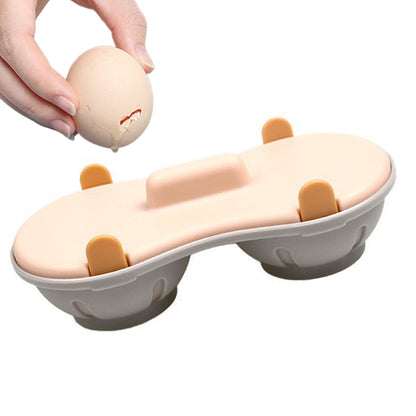 Double Layer Microwave Egg Cooker and Poached Egg Steamer - Orange