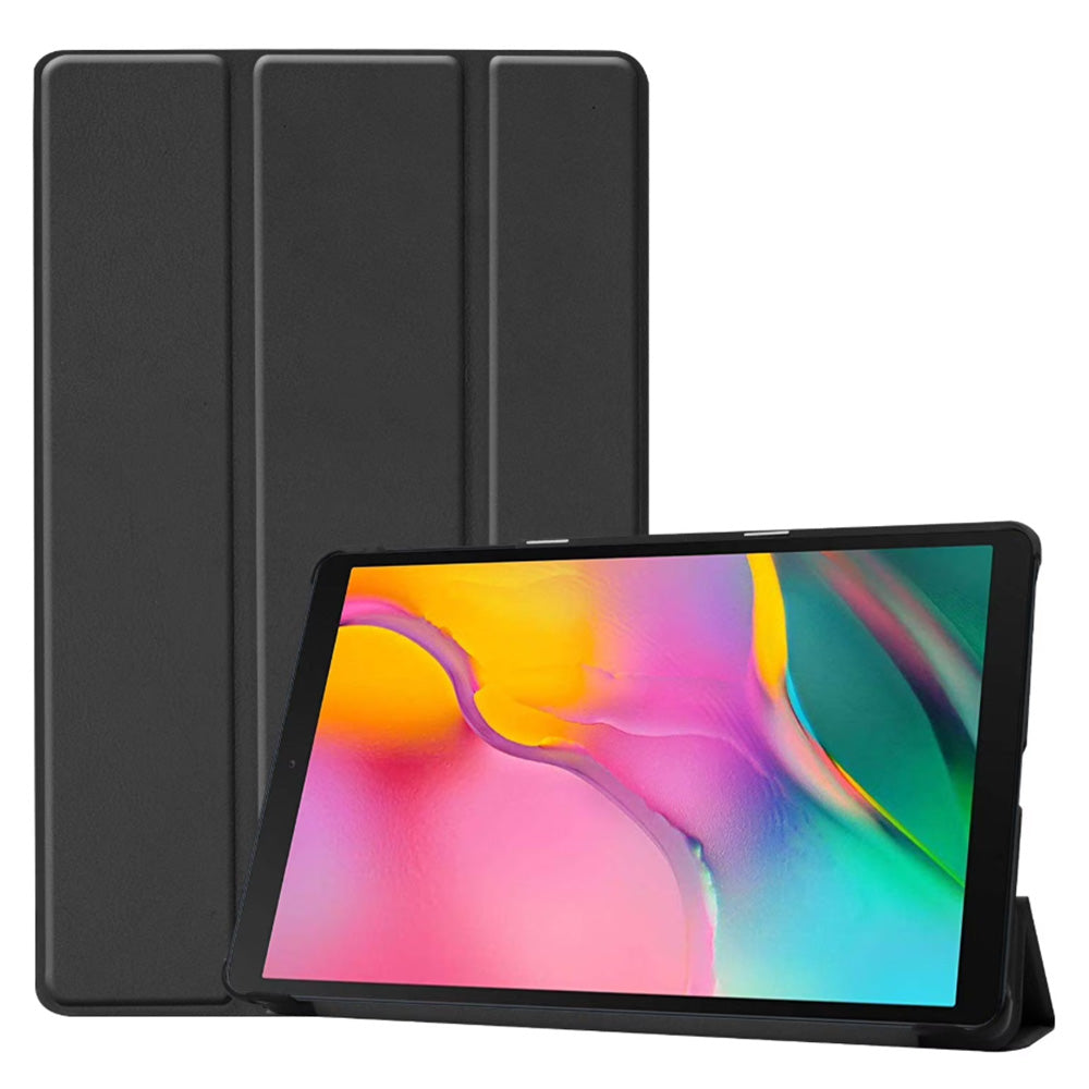 PU Leather Trifold Stand Case for Fire HD 10 2021 2023-Black