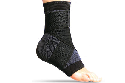 Sports Ankle Brace Support Compression Sleeve for Foot Stabilization-Grey