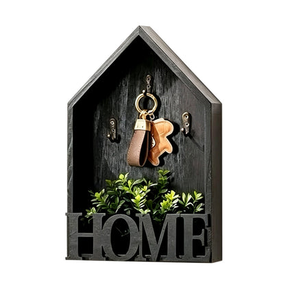 Vintage Key Holder Wall Mount with 3 Hooks Key Rack - Black