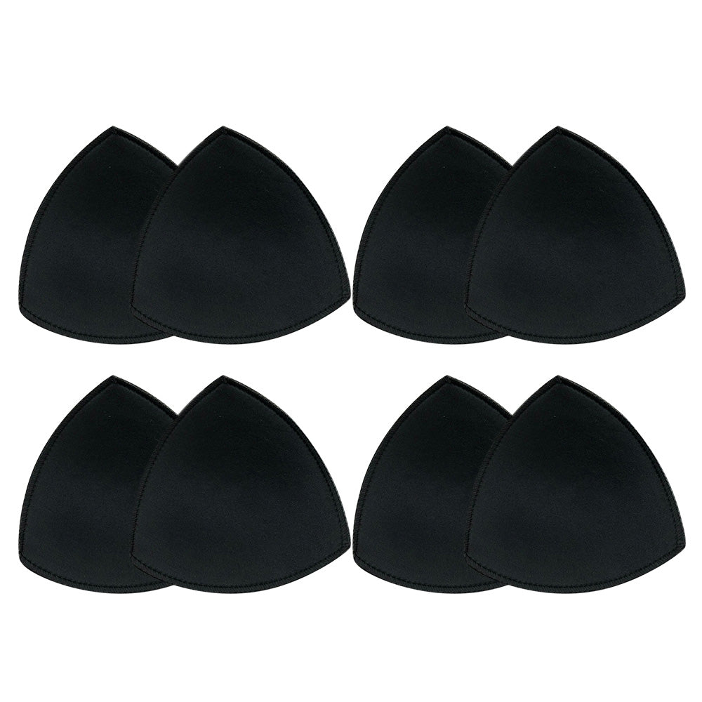 4 Pairs Triangle Replacement Foam Bra Pad Inserts - Black